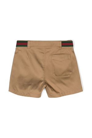 Shorts in cotone elasticizzato beige GUCCI KIDS | 778591XWA0I9813